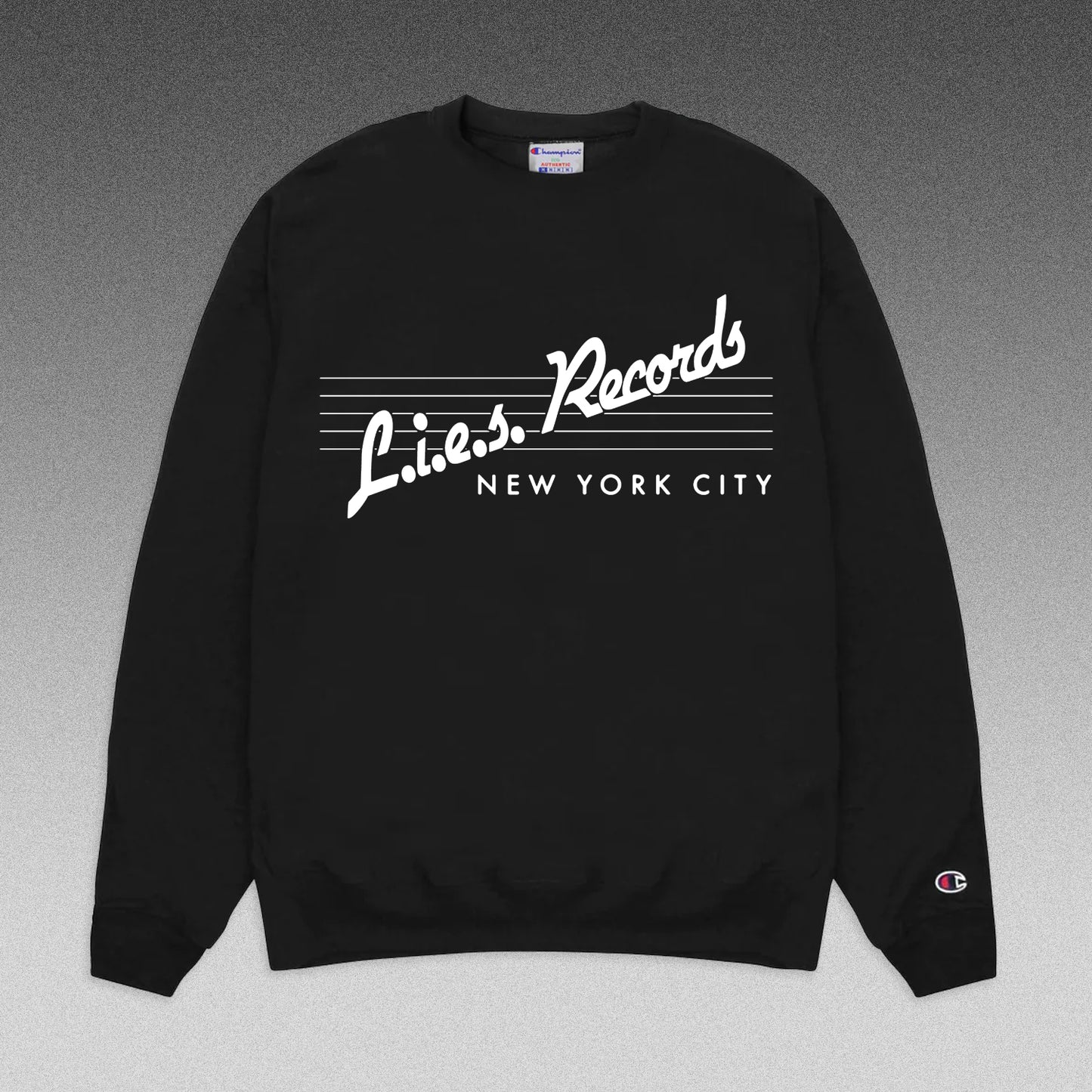 L.I.E.S. Records - STRICTLY BUSINESS CHAMPION SWEATSHIRT - BLACK