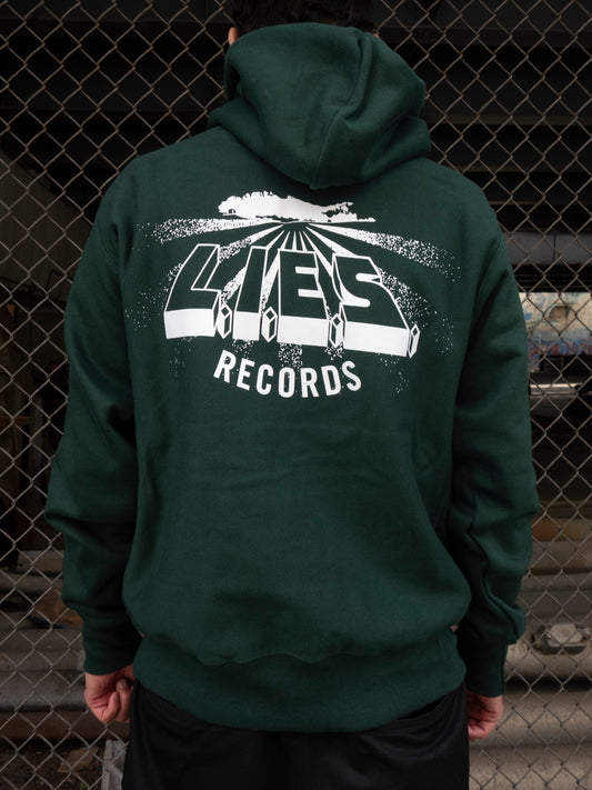 L.I.E.S. Records Champion Logo Hoodie - Sweatshirt - Forest Green