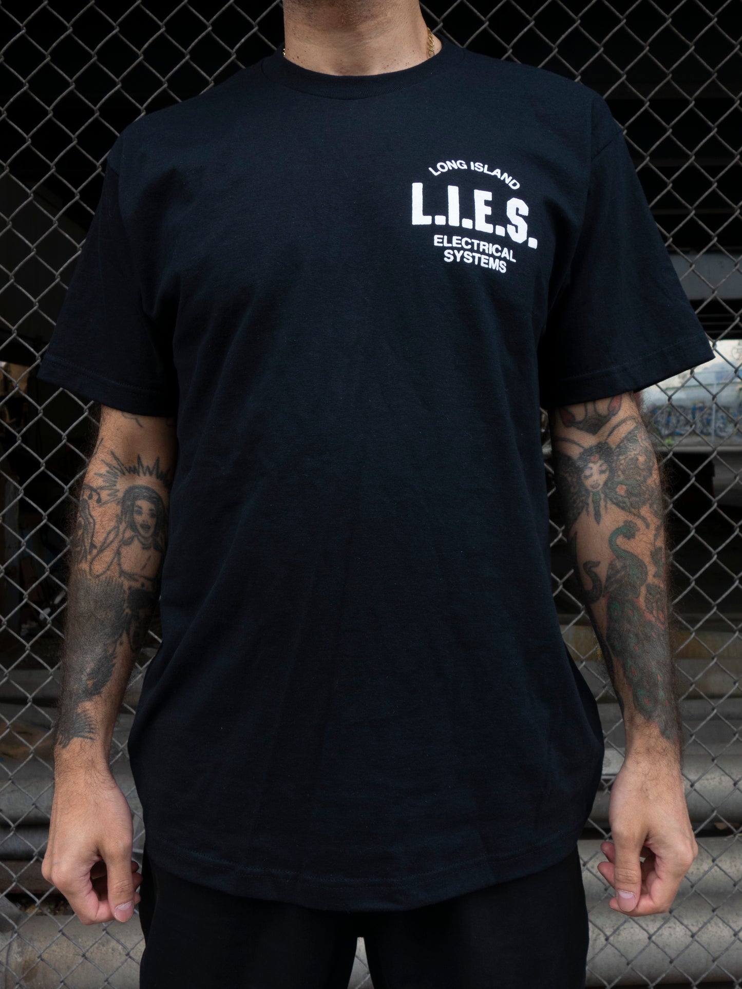 L.I.E.S. Classic Logo Back Print - S/S Tee - Black