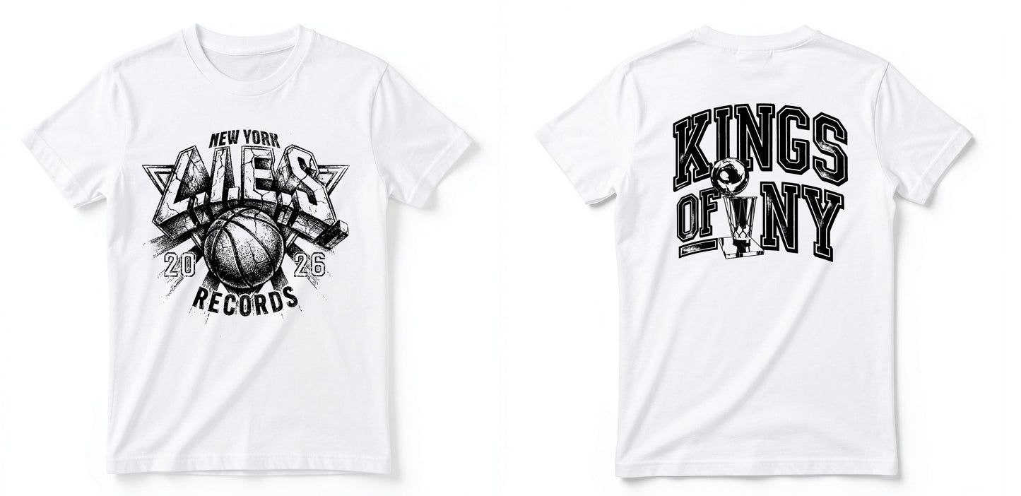 L.I.E.S. x KNICKS KINGS OF NY - S/S Tee - WHITE (PRE-ORDER)