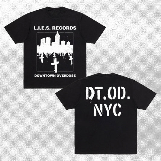 L.I.E.S. DOWNTOWN OVERDOSE - S/S Tee -BLACK