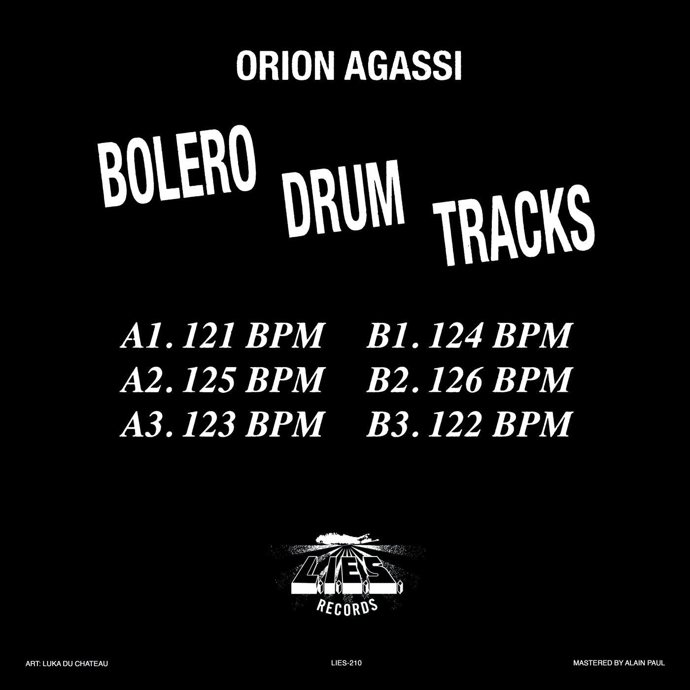 Orion Agassi-Borlero Drum Tracks -LP- LIES-210