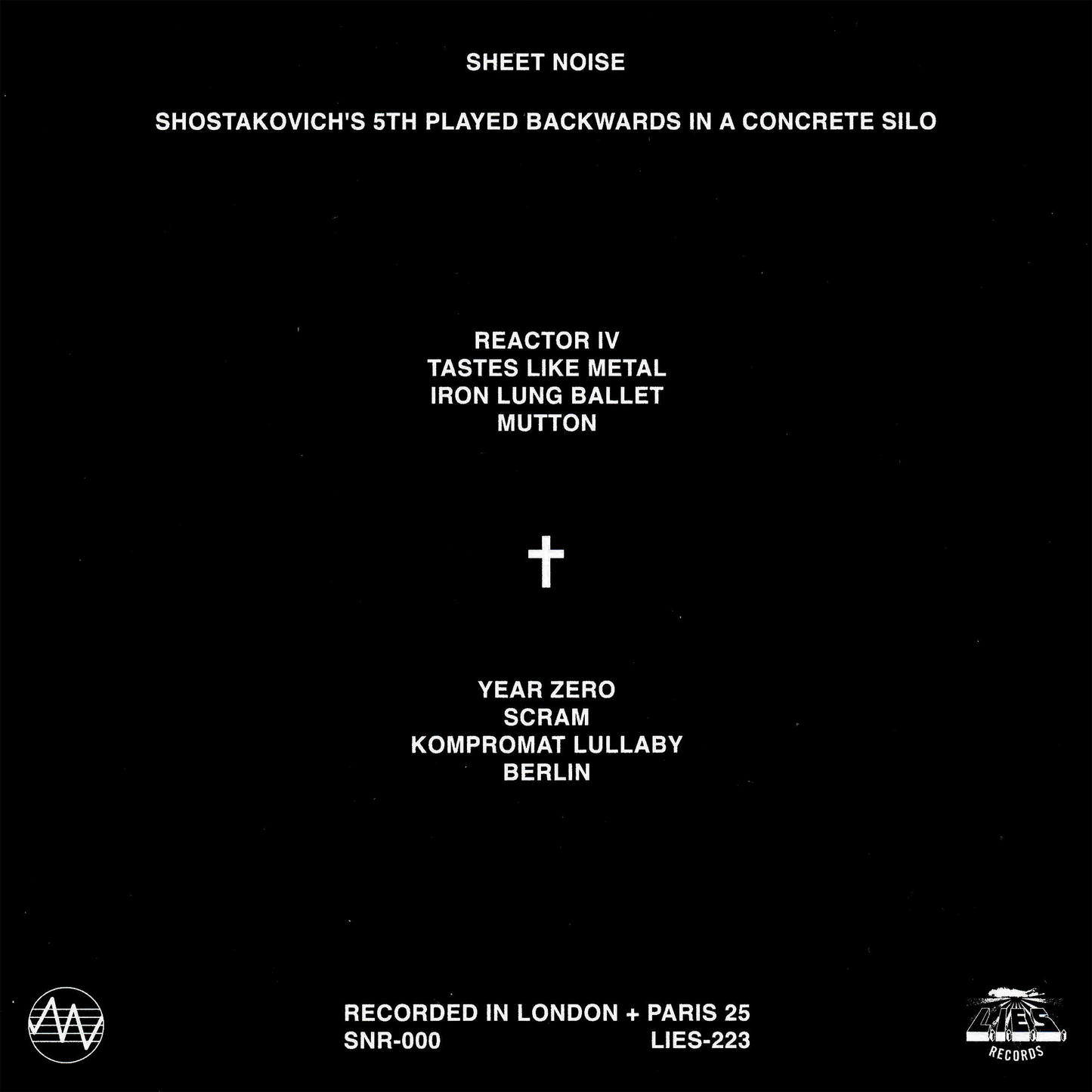 Sheet Noise - SHOSTAKOVICH'S 5TH PLAYED BACKWARDS IN A CONCRETE SILO (BLACK VINYL) PRE-ORDER