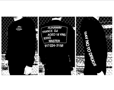 L.I.E.S. Records - Runaway Trance DJ - L/S shirt - black