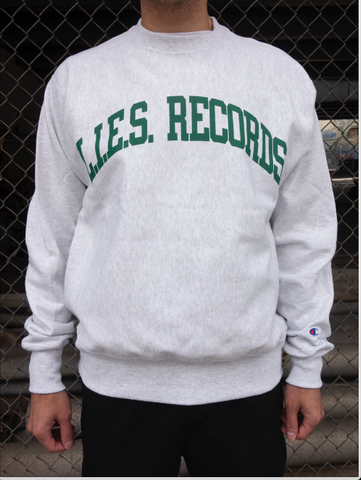 L.I.E.S. Records - L.I.E.S. Records Champion Varsity Crewneck - Sports Grey