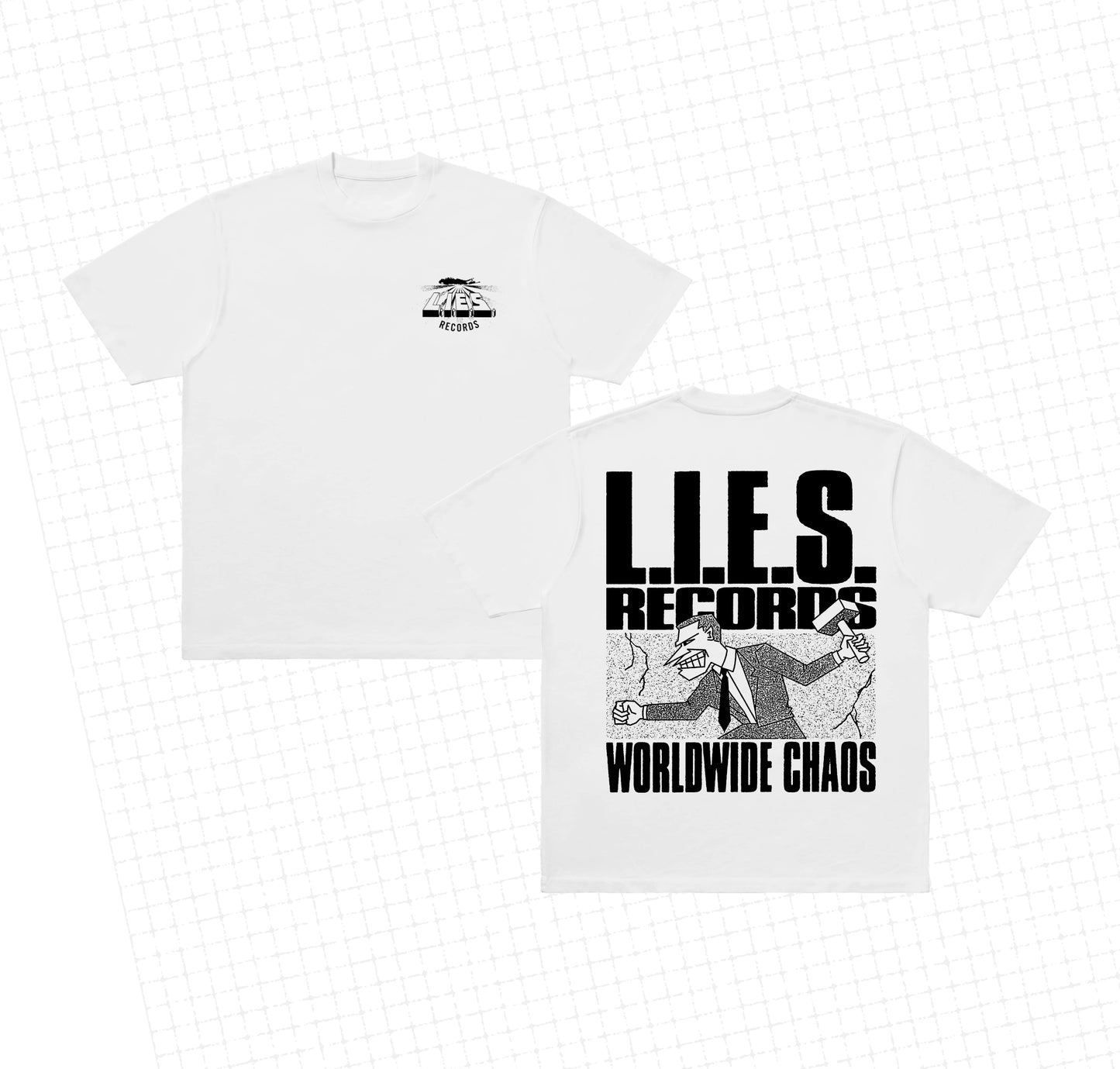 L.I.E.S. WORLDWIDE CHAOS  S/S  -TEE- WHITE