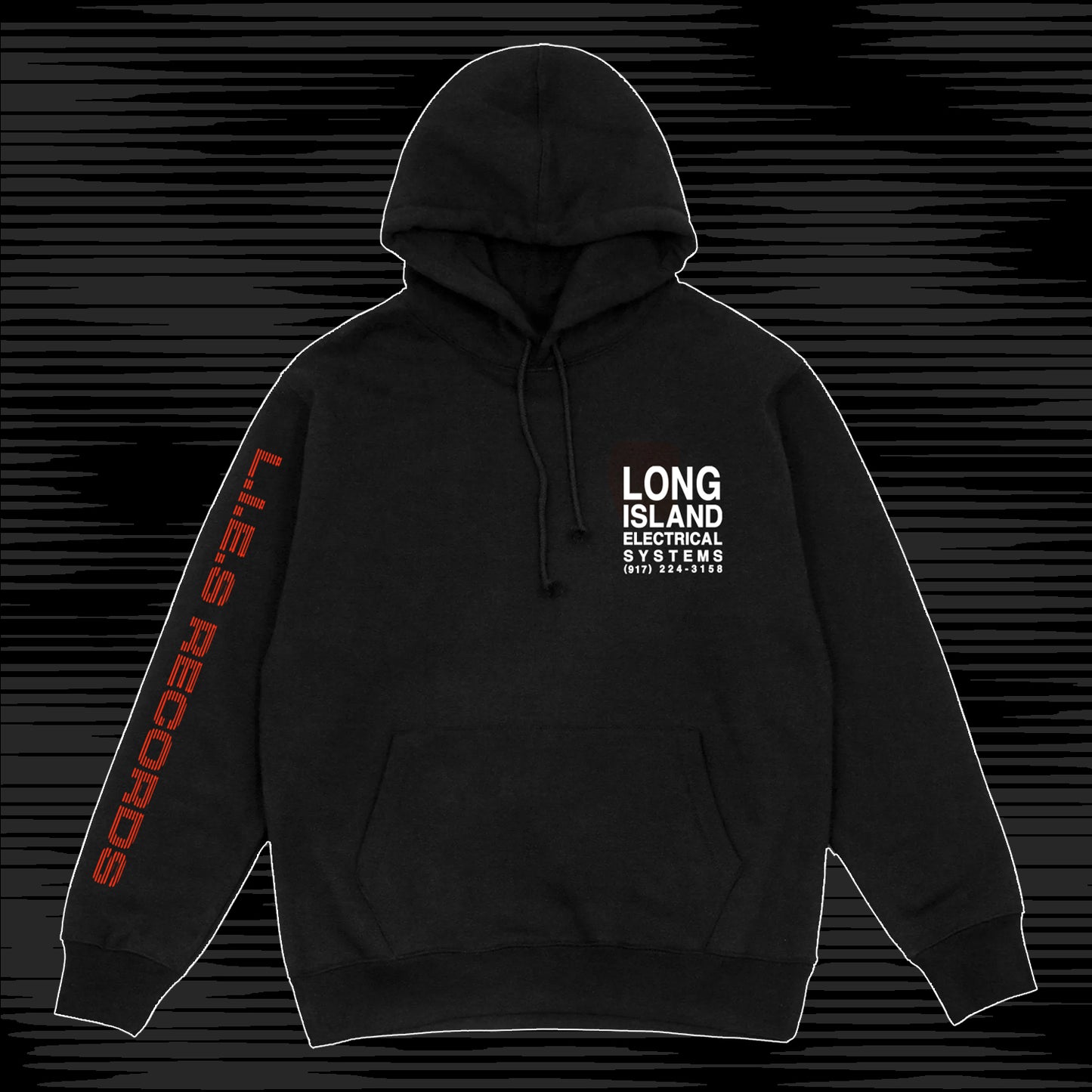 L.I.E.S. Records x FULL EFX - SKULL HOODIE - BLACK