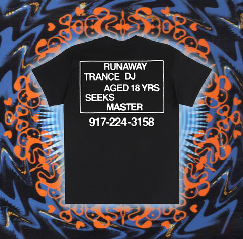 L.I.E.S. Records - RUNAWAY TRANCE DJ - S/S t-shirt - Black PRE-ORDER