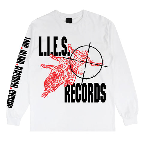 L.I.E.S. Records - NON STOP RHYTHMS - L/S t-shirt - White